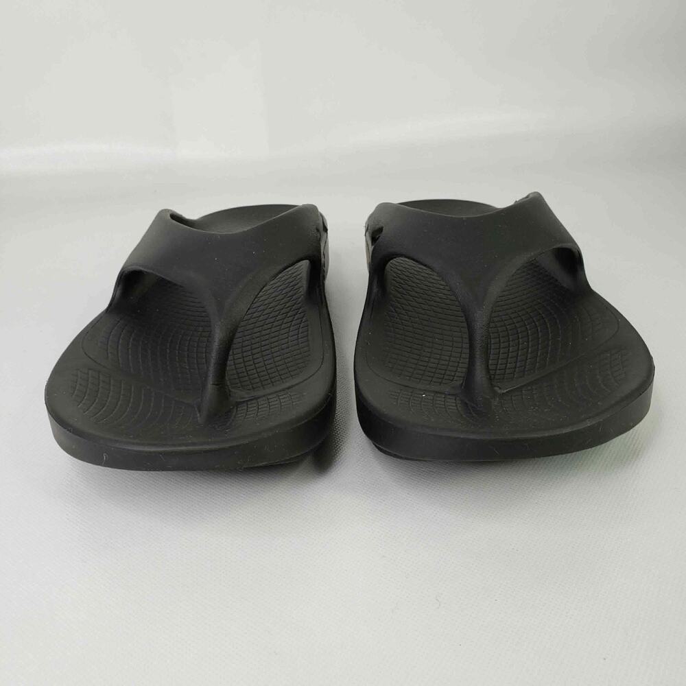 OOFOS Original Recovery Sandals Women’s 12 Mens 10 Black Thong Flip Flops Casual - Picture 2 of 9